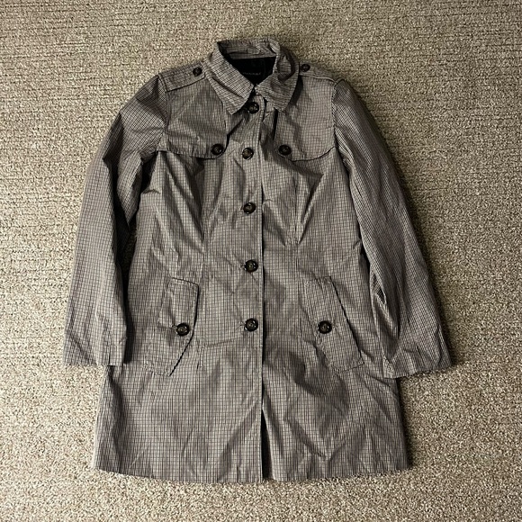 Banana Republic Jackets & Blazers - Banana Republic Gray Pinstripe Trench Coat